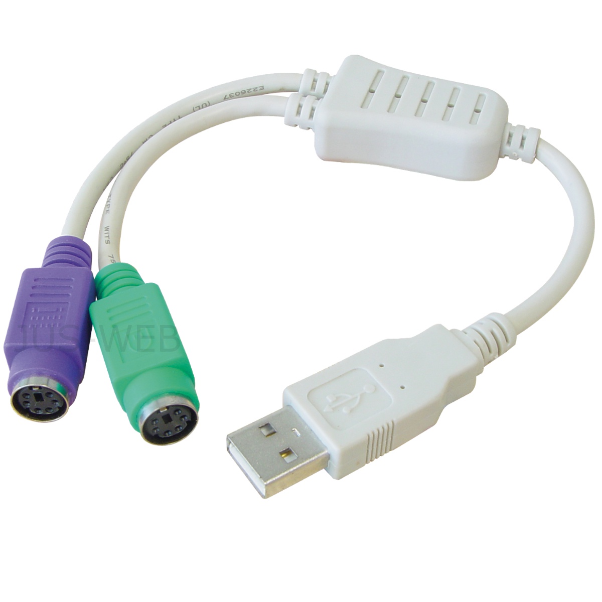 USB A Stecker auf 2x PS/2 Buchse Maus Tastatur Konverter Kabel Adapter